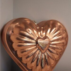 Vintage Copper Jello Mould Heart Wall Decor Kitschy Kitchen Home Decor